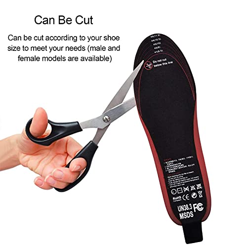 Yujue Plantillas Térmicas Recargables USB Plantillas De Calzado Eléctricos Calentadores De Pies Térmicos con Control Remoto para Pesca De Esquí De Travesía, 3 Instelbare Temperature