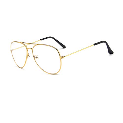 YUNCAT Montura Gafas de Aviador para Hombre y Mujer con Montura de Metal-acero Fino Retro Vintage Lente Transparente Visión Clara