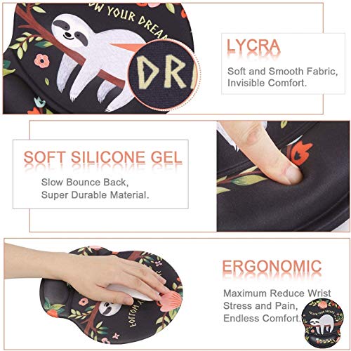 YUNLAN Alfombrilla de ratón, gel ergonómico muñeca almohadilla de soporte de ratón, gran antideslizante almohadilla de ratón dolor duradero y cómodo, conveniente for la oficina, casa escribiendo fácil