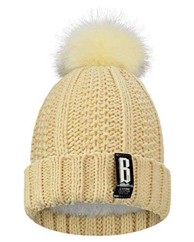 Yuson Girl Conjunto de gorro y bufanda de punto, forro polar de invierno, forro de lana Beanie Hat, calentadores de cuello para mujeres (Caqui)