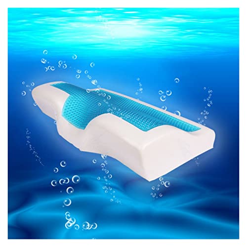 YUSWPX Verano Mariposa Memoria Espuma Almohada Hielo refrigeración Gel Almohada Cervical Proteger Masaje Almohadas ortopédicas for Dormir (Color : Butterfly Shape, Size : 50x30x10x7)