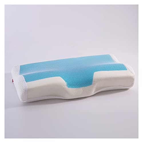 YUSWPX Verano Mariposa Memoria Espuma Almohada Hielo refrigeración Gel Almohada Cervical Proteger Masaje Almohadas ortopédicas for Dormir (Color : Butterfly Shape, Size : 50x30x10x7)