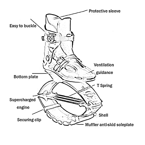 YVX Zapatos de Salto Zapatos de Salto de Ejercicio para Adultos, Zapatos de Salto portátiles para aliviar el Dolor de Rodilla, Zapatos de Rebote para coordinar el Cuerpo (Tamaño: 70-90 KG, Color