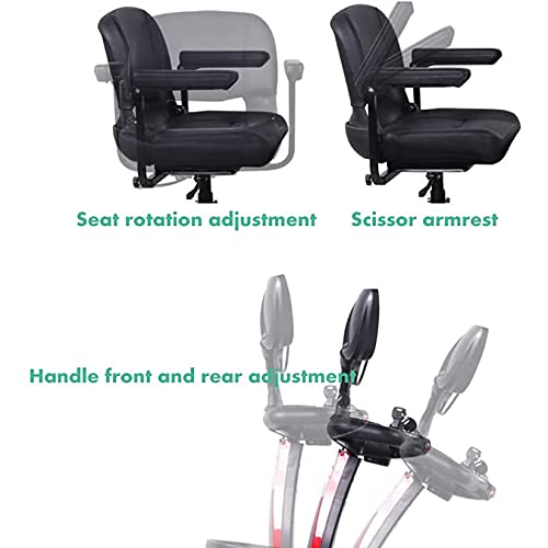 YX-ZD Scooters De Movilidad De 4 Ruedas, Silla De Ruedas para Ancianos, Scooter Eléctrico Plegable para Discapacitados con Batería De Litio, Triciclo Automático con Motor De 250 W hasta 8 Km/H,20Ah