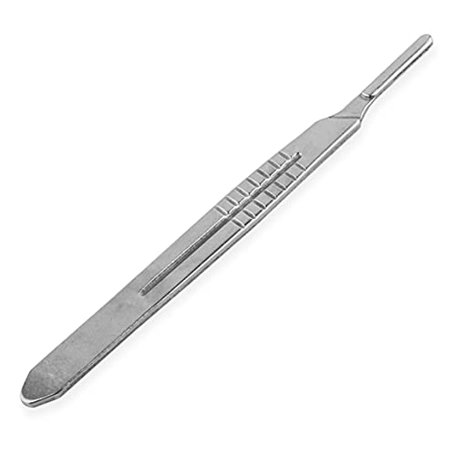 YYLE 1 juego 10 piezas 23 # cuchillas de bisturí quirúrgico de acero al carbono con 1 pieza 4 # mango bisturí herramienta de corte DIY reparación de PCB