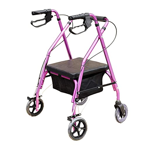 Z-DYQ Carros de Compras multifunción, Almacenamiento de Cocina Utility-Carts Older Shopping Carr S, Walker con Cuatro Ruedas con Asiento con Frenos Fuera de los Ancianos Que Caminan por Carreras