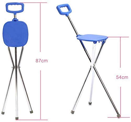 Z-DYQ Rollator Walker, con taburetes de muleta Plegable Aleación de Aluminio Antideslizante Aleación de Aluminio Ayuda de bastón Ayuda para Caminar