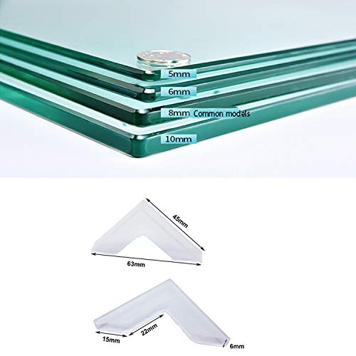 Zaky - Protector de bordes de mesa para esquinas de cristal y espejo (20 unidades) (6 x 63 mm)