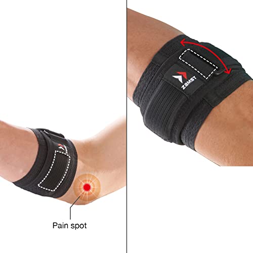 ZAMST ELBOW BAND Codera Deportiva – Soporte para Codo de Compresión Ajustable para el Dolor Lateral y Medial – Banda para Tendinitis de Codo – Codo de Medio