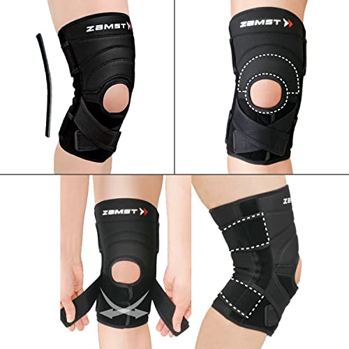 ZAMST ZK-7 Rodillera Deportiva - Rodillera de Menisco y Ligamiento Ajustable para Estabilización Lateral y Anterior – Rodillera Rotuliana con Diseño A Pequeña