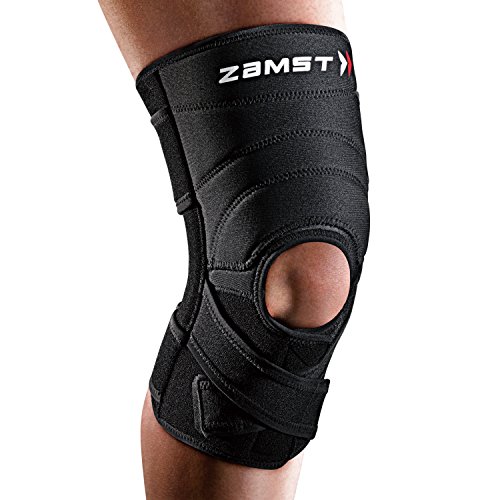 ZAMST ZK-7 Rodillera Deportiva - Rodillera de Menisco y Ligamiento Ajustable para Estabilización Lateral y Anterior – Rodillera Rotuliana con Diseño A Pequeña