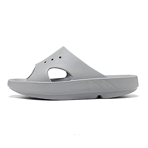 Zapatillas Casa Chanclas Sandalias Zapatillas De Masaje Unisex Deslizantes En Parejas Transpirables Diapositivas Antideslizantes Sandalias De Suela Gruesa Hombres Mujeres-Gray_42-43