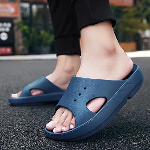 Zapatillas Casa Chanclas Sandalias Zapatillas De Masaje Unisex Deslizantes En Parejas Transpirables Diapositivas Antideslizantes Sandalias De Suela Gruesa Hombres Mujeres-Gray_42-43