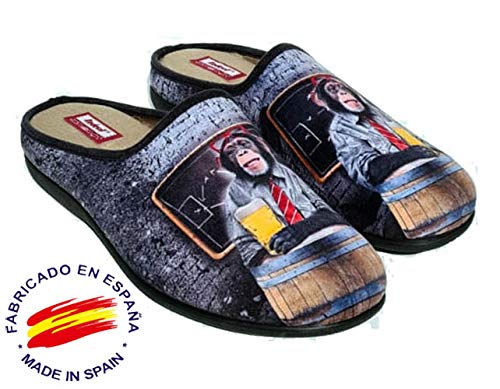 Zapatillas cómodas andar por casa graciosas originales divertidas - Mono cerveza (43 EU, numeric_43)