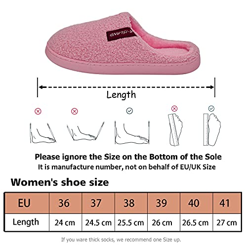 Zapatillas De Casa Para Mujer De Invierno, Zapatillas De Casa De Mujer Con La Memoria De Goma Zapatillas De Casa Antideslizantes Para Interior Y Exterior , Cómoda Y Suave