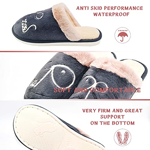 Zapatillas De Casa Para Mujer De Invierno, Zapatillas De Casa De Mujer Con La Memoria De Goma Zapatillas De Casa Antideslizantes Para Interior Y Exterior,Cómoda Y Suave