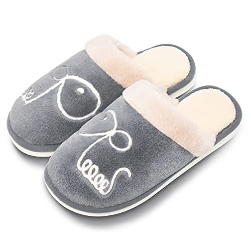 Zapatillas De Casa Para Mujer De Invierno, Zapatillas De Casa De Mujer Con La Memoria De Goma Zapatillas De Casa Antideslizantes Para Interior Y Exterior,Cómoda Y Suave