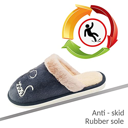Zapatillas De Casa Para Mujer De Invierno, Zapatillas De Casa De Mujer Con La Memoria De Goma Zapatillas De Casa Antideslizantes Para Interior Y Exterior,Cómoda Y Suave