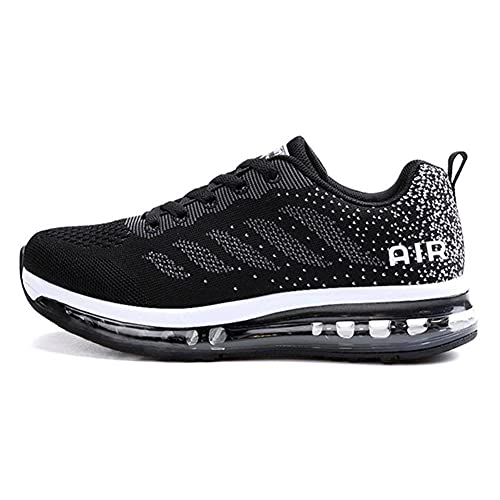 Zapatillas de Deportes Hombre Mujer Zapatos Deportivos Aire Libre para Correr Calzado Sneakers Gimnasio Casual(833-BK40)