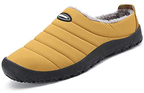 Zapatillas de Estar por Casa Mujer Hombre, Invierno Zapatos de Casa con Forro de Cálido - Cálidas y Cómodas - con Suela Antideslizante para Exterior e Interior,Amarillo 42