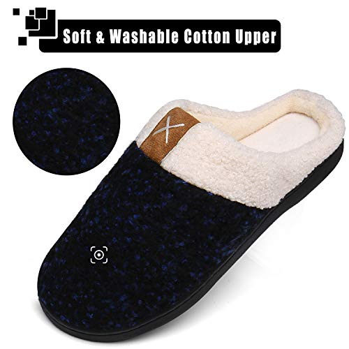 Zapatillas de Estar por Casa para Hombre Invierno Ultraligero Cómodo y Antideslizante Pantuflas Suave Cálido Zapatillas de Casa, Suave Azul 36/37 EU