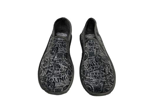 Zapatillas de Estar por casa/Hombre/Biorelax/Cerradas de Talón/Color Gris Estampado/Empeine Suapel/Cámara de Aire/Talón Acolchado/Suela Goma/Talla 46