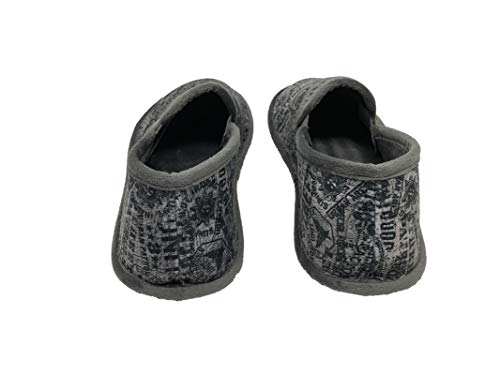 Zapatillas de Estar por casa/Hombre/Biorelax/Cerradas de Talón/Color Gris Estampado/Empeine Suapel/Cámara de Aire/Talón Acolchado/Suela Goma/Talla 46