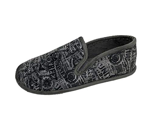 Zapatillas de Estar por casa/Hombre/Biorelax/Cerradas de Talón/Color Gris Estampado/Empeine Suapel/Cámara de Aire/Talón Acolchado/Suela Goma/Talla 46