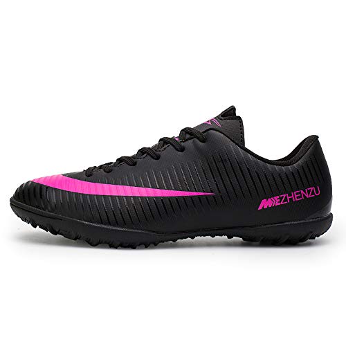 Zapatillas de fútbol Topoption para niños y adultos, profesionales, para entrenar al aire libre, para exteriores, atléticos, con tacos, unisex, color Negro, talla 39 EU