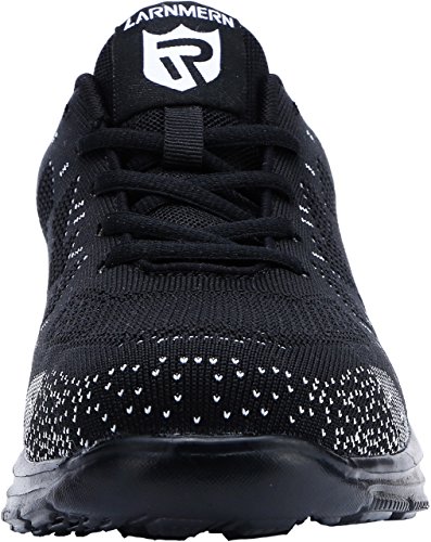 Zapatillas de Seguridad Mujer/Hombre DY-112, Zapatos de Trabajo con Punta de Acero Ultra Liviano Suave y cómodo Transpirable, Negro Blanco, 42 EU
