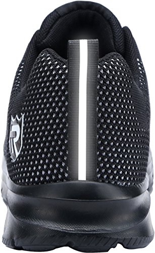 Zapatillas de Seguridad Mujer/Hombre DY-112, Zapatos de Trabajo con Punta de Acero Ultra Liviano Suave y cómodo Transpirable, Negro Blanco, 42 EU