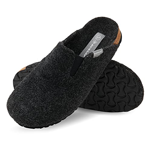 Zapatillas Dunlop para Hombre, Zapatillas de Fieltro, Suela de Goma Antideslizante, Calzado Interior y Exterior (44 EU, Negro, Numeric_44)