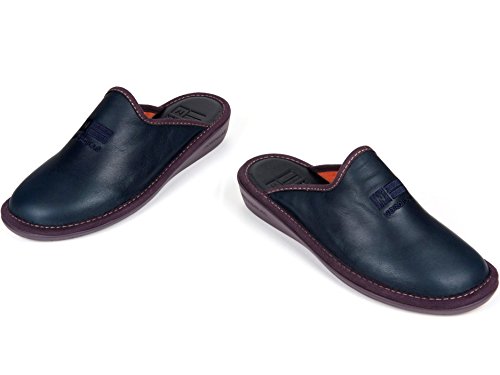 Zapatillas Señora Piel Azul Marino (38)