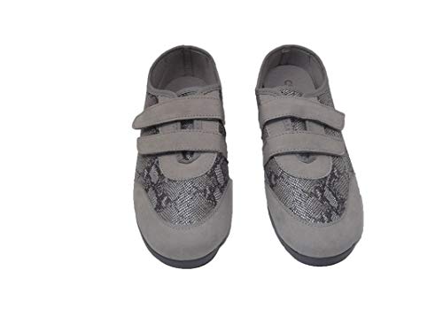 Zapato/Mujer/Cosdam/Plantilla Extraíble/Apto Plantilla ortopédica/Cuña 2 cm/Empeine Téxtil/Suela Goma/Color Gris Perla/Talla 37