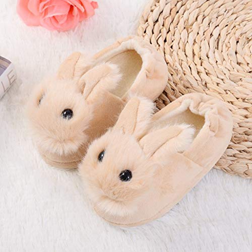 Zapatos Animales Mujer pelucheInvierno Zapatillas Casa Niños Babuchas Comoda Caliente Peludas Slippers Ortopedicas Pantuflas Botines Antideslizante Disfraz Animales (Beige, 13)