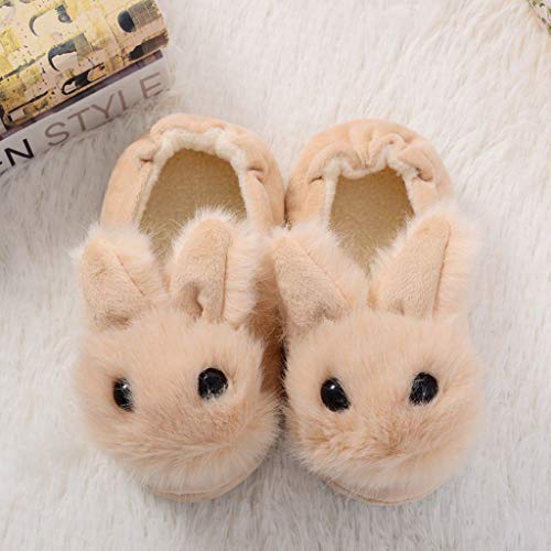 Zapatos Animales Mujer pelucheInvierno Zapatillas Casa Niños Babuchas Comoda Caliente Peludas Slippers Ortopedicas Pantuflas Botines Antideslizante Disfraz Animales (Beige, 13)
