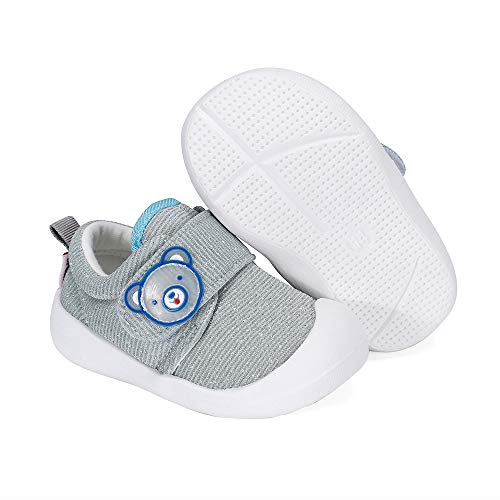 Zapatos Bebe Niño Primeros Pasos Zapatillas Deportivas Bebé Recién Nacido, Gris, Talla 22 EU (talla fabricante 18)