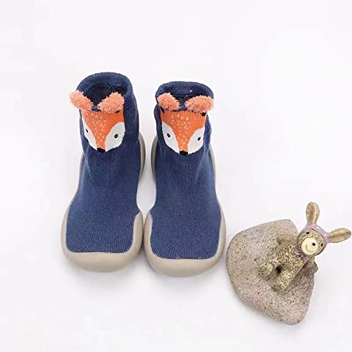 Zapatos de bebé Primeros para Caminar, 6-36 Meses calcetín Zapatos Zapatillas de bebé,Catus Zanahoria Kids Socks Boy Girl Toddler Rubber TPR Soft Sneakers (Fox, Numeric_19)