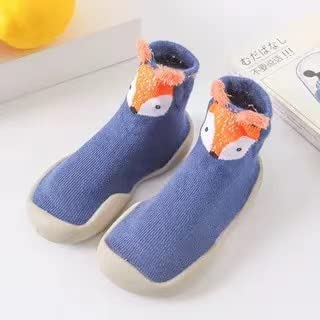 Zapatos de bebé Primeros para Caminar, 6-36 Meses calcetín Zapatos Zapatillas de bebé,Catus Zanahoria Kids Socks Boy Girl Toddler Rubber TPR Soft Sneakers (Fox, Numeric_19)