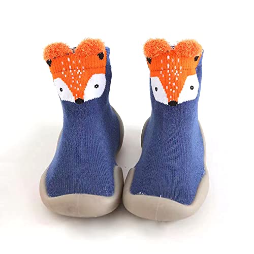 Zapatos de bebé Primeros para Caminar, 6-36 Meses calcetín Zapatos Zapatillas de bebé,Catus Zanahoria Kids Socks Boy Girl Toddler Rubber TPR Soft Sneakers (Fox, Numeric_19)