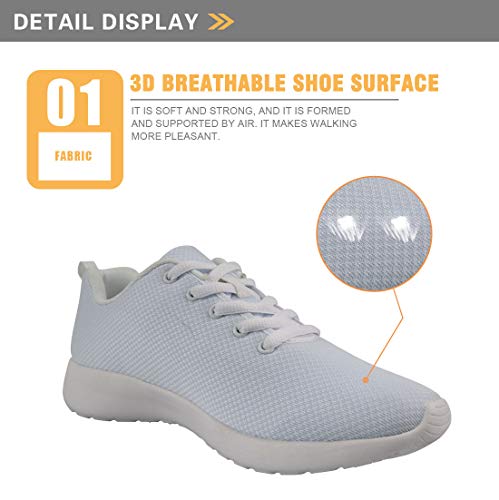 Zapatos de Cordones POLERO para Mujer Zapatillas de Deporte de Enfermera Zapatillas de Deporte Planas para Correr Zapatillas de Tenis Air Mesh Trainer Azul Talla 38