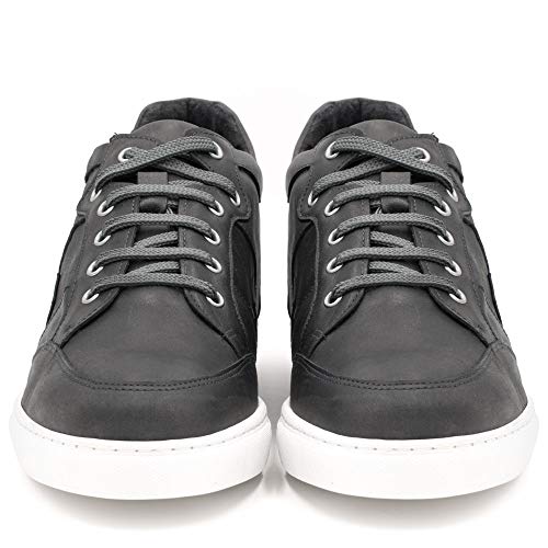Zapatos de Hombre con Alzas Que Aumentan Altura hasta 7 cm. Fabricados en Piel. Modelo Ibiza A Gris 41