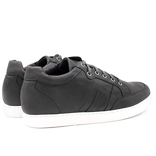 Zapatos de Hombre con Alzas Que Aumentan Altura hasta 7 cm. Fabricados en Piel. Modelo Ibiza A Gris 41