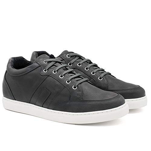Zapatos de Hombre con Alzas Que Aumentan Altura hasta 7 cm. Fabricados en Piel. Modelo Ibiza A Gris 41
