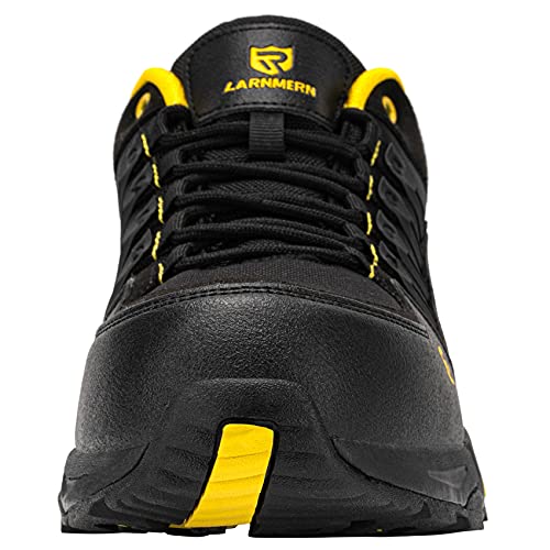 Zapatos de Seguridad Hombre,S3 Zapatillas de Seguridad Antideslizantes con Punta de Acero Antipinchazos Calzados de Trabajo 42.5,Negro Amarillo