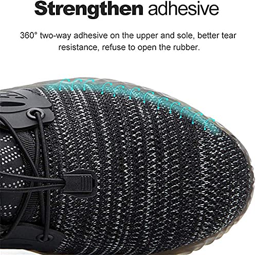 Zapatos De Seguridad para Hombre con Puntera De Acero Mujer Calzado De Trabajo Zapatos De Deportivos Transpirables Construcción Botas Trekking Negro Azul Gris Verde Rosa 36-48 EU Gris 44