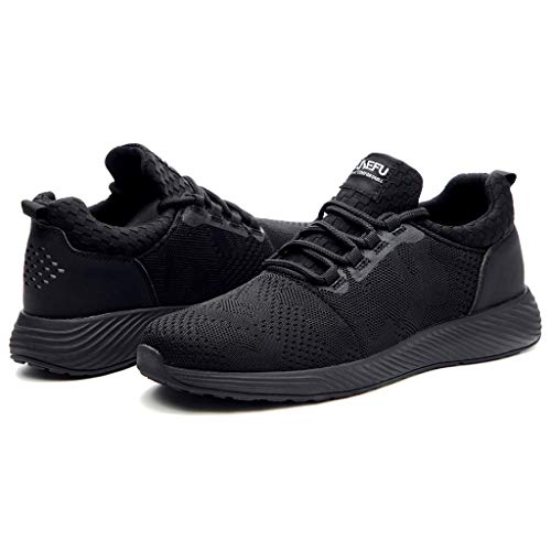 Zapatos de Seguridad para Hombre Trabajo con Punta de Acero, Zapatillas Deportivas al Aire Libre Moda Resistentes Deslizamiento Ligeras y Transpirables Suela Blanda Negro Yvelands(44)