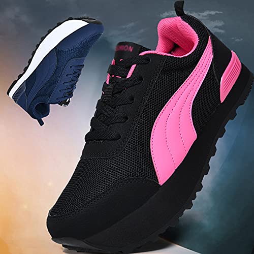 Zapatos De Tacón Negativo Mujer Pies Planos Corrección De Cifosis Lumbar Cervical Invertido Zapatos Para Caminar Zapatos Delanteros Altos Y Traseros Bajos Para Trabajo Senderismo Deportes,Rosado,36