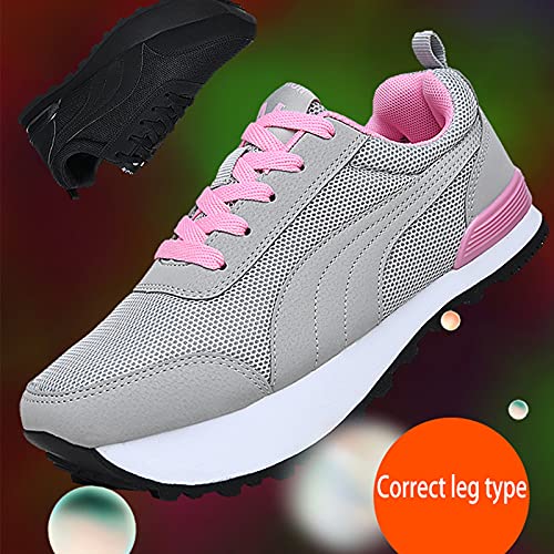 Zapatos De Tacón Negativo Mujer Pies Planos Corrección De Cifosis Lumbar Cervical Invertido Zapatos Para Caminar Zapatos Delanteros Altos Y Traseros Bajos Para Trabajo Senderismo Deportes,Rosado,36