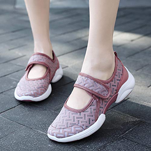 Zapatos ortopédicos quirúrgicos para Mujeres,Zapatos de Madre de Encaje Transpirables de Verano, Zapatos de Talla Grande para Mujeres Embarazadas con pies hinchados-41_Purple, Ajustable de Velcro Zap